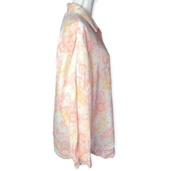 J. Jill Pastel Floral Linen Long Sleeve Button Down Shirt - Picture 2 of 5